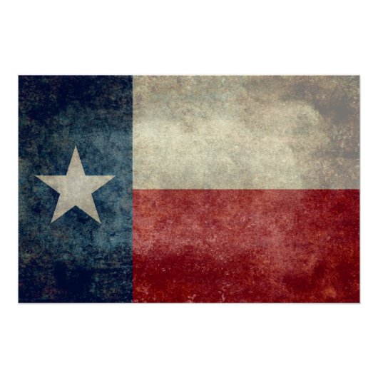 Texas State flag,  retro-stijl poster (Voorkant)