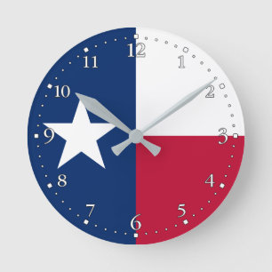 Texas State Flag Ronde Klok