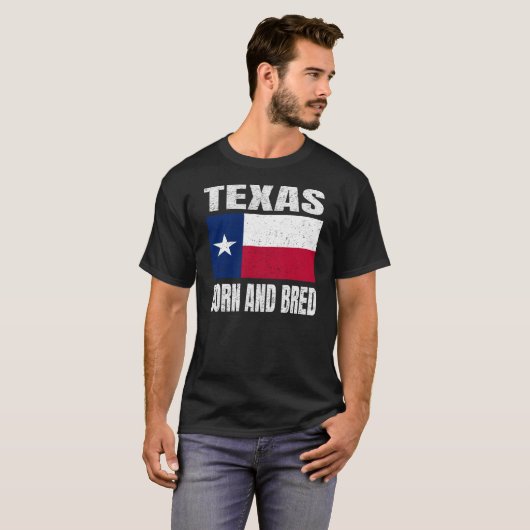  Texas State Flag - Texas Born and Bred T-shirt (Voorkant volledig)
