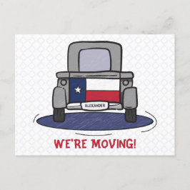 Texas State Flag Truck Bewegende aankondiging Briefkaart