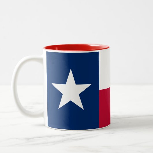 Texas State Flag Tweekleurige Koffiemok (Links)