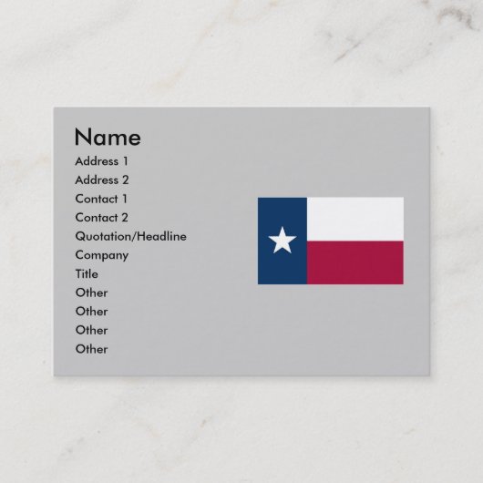 Texas State Flag Visitekaartje (Voorkant)