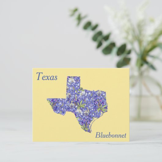 Texas State Flower Collage Map Briefkaart (Staand voorkant)