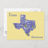 Texas State Flower Collage Map Briefkaart (Voorkant / Achterkant)