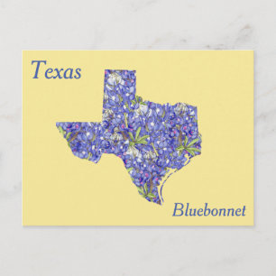 Texas State Flower Collage Map Briefkaart