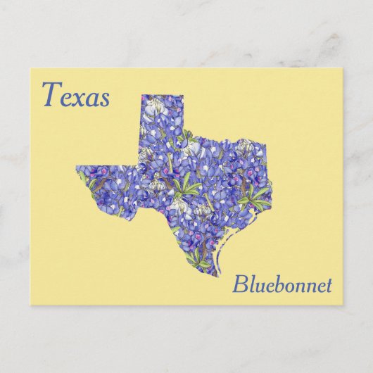 Texas State Flower Collage Map Briefkaart (Voorkant)