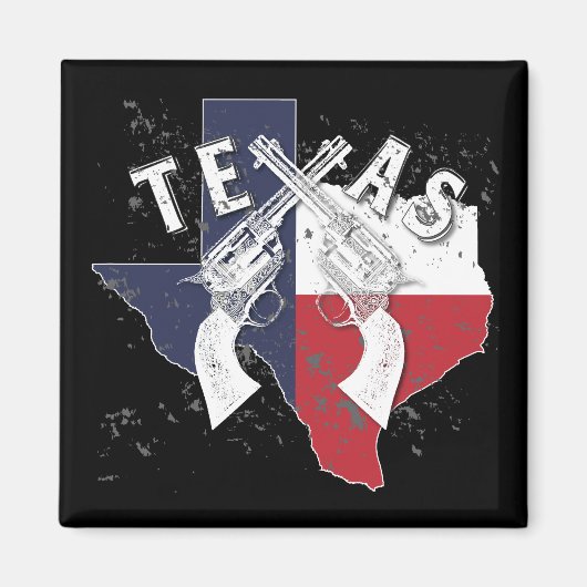 Texas State gekruiste Pistols Souvenir noodlijdend Magneet (Voorkant)