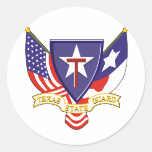 Texas State Guard Ronde Sticker