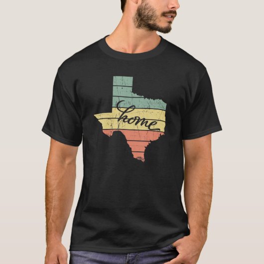 Texas State Home Pride Retro T-shirt (Voorkant)