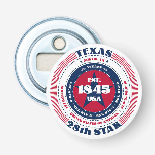 Texas State Information Circle Button Flesopener