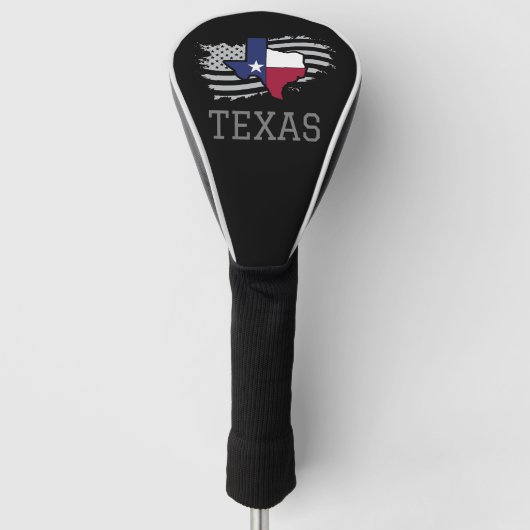 Texas State Kaart USA Patriottisch Texaan Golfheadcover (Voorkant)