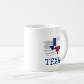Texas State Kaart USA Patriottisch Texaan Koffiemok (Voorkant rechts)