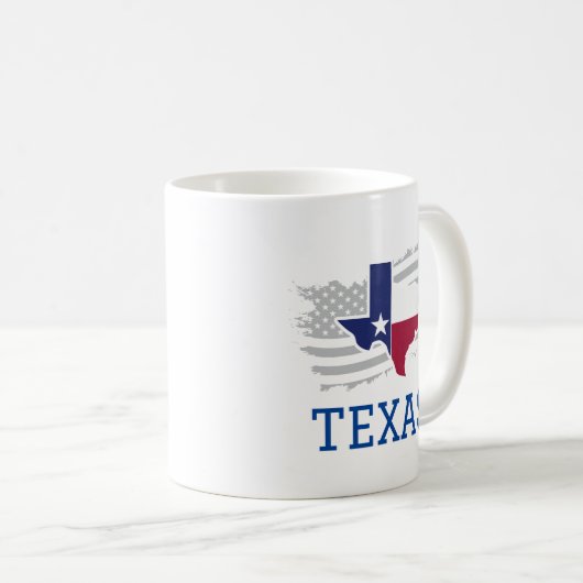 Texas State Kaart USA Patriottisch Texaan Koffiemok (Voorkant rechts)