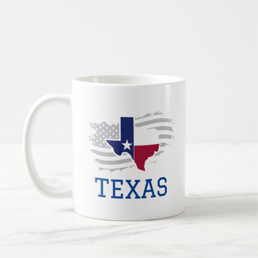 Texas State Kaart USA Patriottisch Texaan Koffiemok (Links)