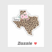 Texas State Leopard Print met bloemen Sticker (Vel)