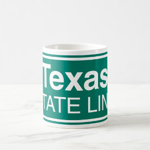 Texas State Line Klassiek Groen Wegwijsbord Koffiemok