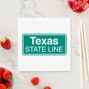 Texas State Line Klassiek Groen Wegwijsbord Servet