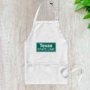 Texas State Line Klassiek Groen Wegwijsbord Standaard Schort