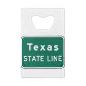 Texas State Line Road Sign Creditkaart Flessenopener (Achterkant)
