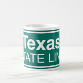 Texas State Line Road Sign Koffiemok (Center)