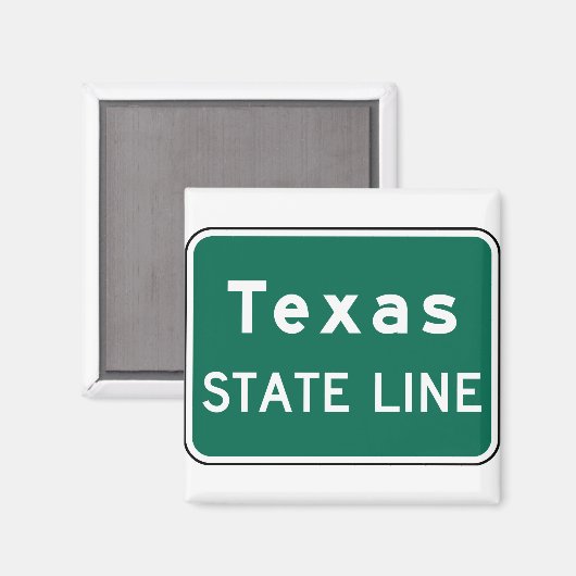 Texas State Line Road Sign Magneet (Voorkant / Achterkant)