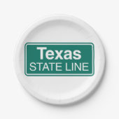 Texas State Line Road Sign Papieren Bordje (Voorkant)