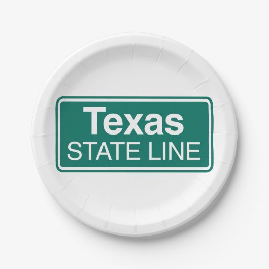 Texas State Line Road Sign Papieren Bordje (Voorkant)