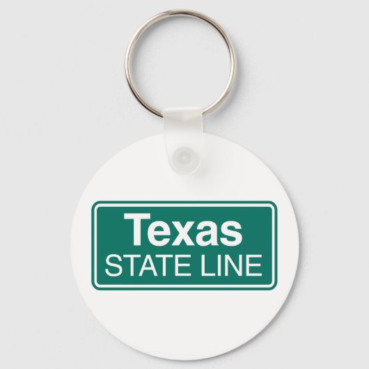 Texas State Line Road Sign Sleutelhanger (Voorkant)