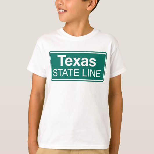 Texas State Line Road Sign T-shirt (Voorkant)