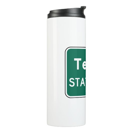 Texas State Line Road Sign Thermosbeker (Gedraaid links)