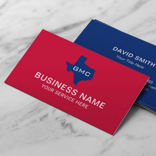 Texas State Logo Professional Blue & Red Visitekaartje