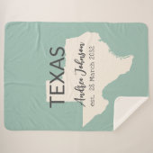 Texas State Map Aangepaste naam en datum Sherpa Deken (Voorkant (horizontaal))