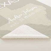 Texas State Map Aangepaste naam en datum Sherpa Deken (3/4)