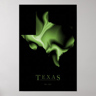 Texas State Map Afbeelding Poster