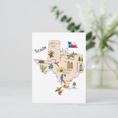 Texas State Map Briefkaart (Staand voorkant)