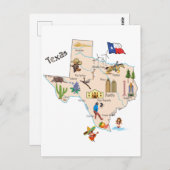 Texas State Map Briefkaart (Voorkant / Achterkant)