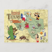 Texas State Map Briefkaart (Voorkant)