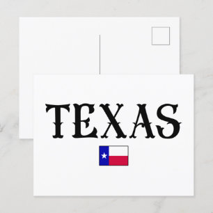 Texas State Map Flag Briefkaart