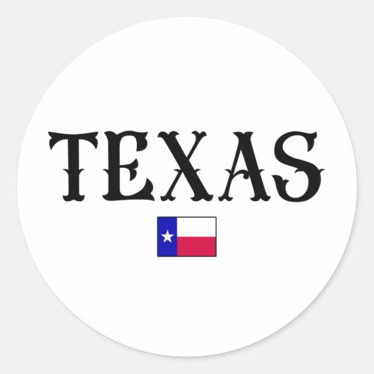 Texas State Map Flag Ronde Sticker (Voorkant)