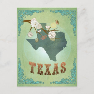 Texas State Map - groen Briefkaart