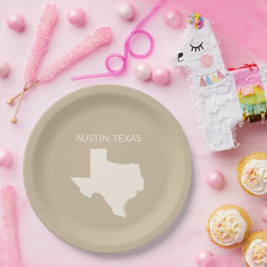 Texas State Map Home Decor  Papieren Bordje (Feest)