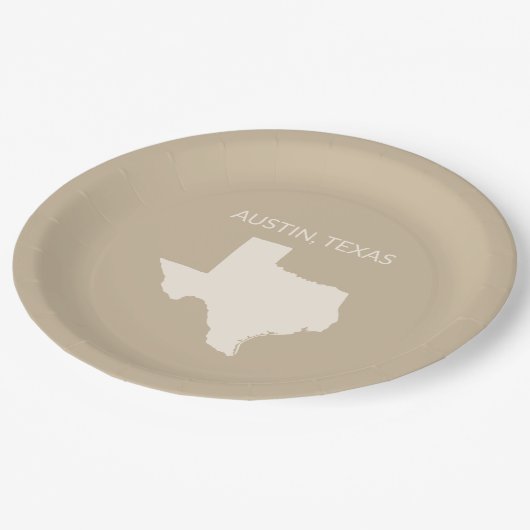 Texas State Map Home Decor  Papieren Bordje (Gekanteld)