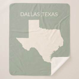 Texas State Map Home Decor  Sherpa Blanket Deken
