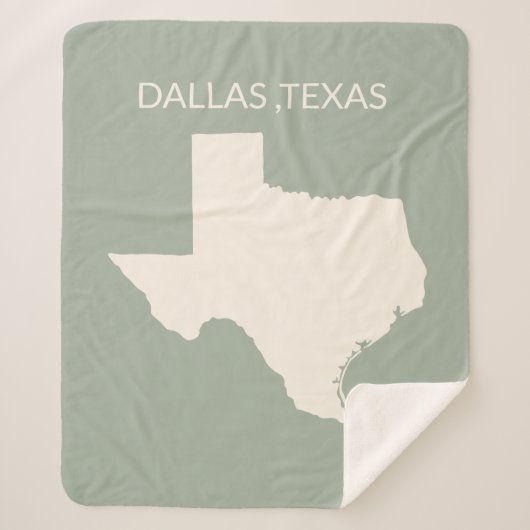 Texas State Map Home Decor  Sherpa Blanket Deken (Voorkant)