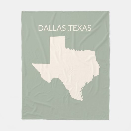 Texas State Map Home Decor Sherpa Blanket Fleece Deken (Voorkant)