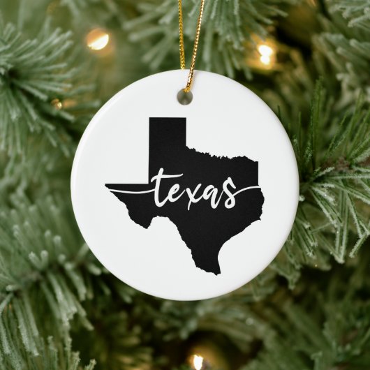 Texas State Map Keramisch Ornament (Boom)