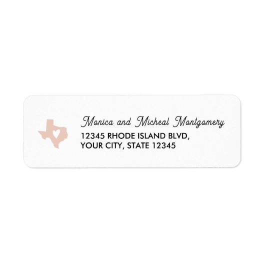 TEXAS State Map met hart - ELKE KLEUR Etiket (Voorkant)