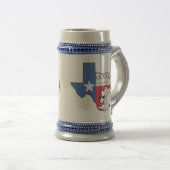 Texas State Map met Star Boots Pet Ceramic Stein Bierpul (Voorkant rechts)