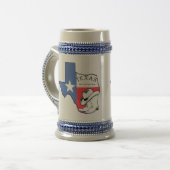 Texas State Map met Star Boots Pet Ceramic Stein Bierpul (Voorkant links)