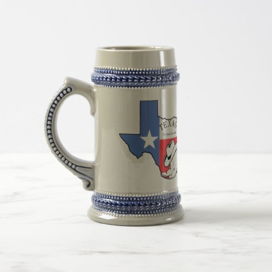 Texas State Map met Star Boots Pet Ceramic Stein Bierpul (Links)
